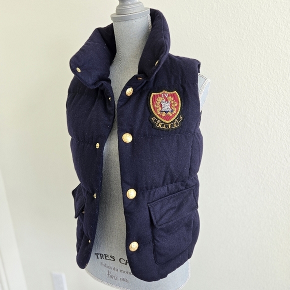 Ralph Lauren RUGBY Wool Down Classic Quilted Vest  Navy color size XS - Picture 1 of 16